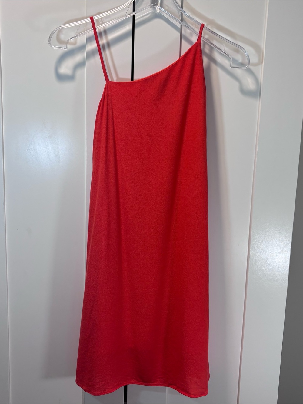 Lulus Red Asymmetrical Spaghetti Strap Mini Dress Women XS Party Summer USA made
